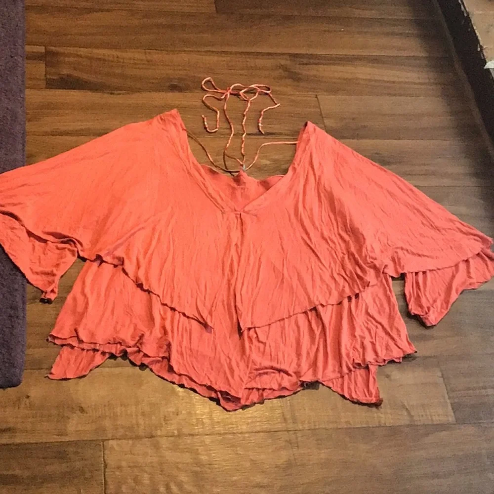 Free People Coral Mayfair top NWT halter tie neck